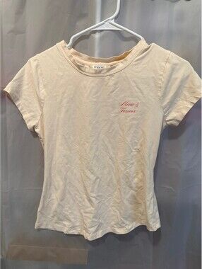 Maeve Women's Small Cream Cat Graphic T-Shirt